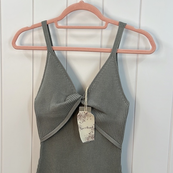 🆕Hem & Thread Ribbed Cami Dress Twist Front Detail S,M & Large Sizes Available - Picture 5 of 8